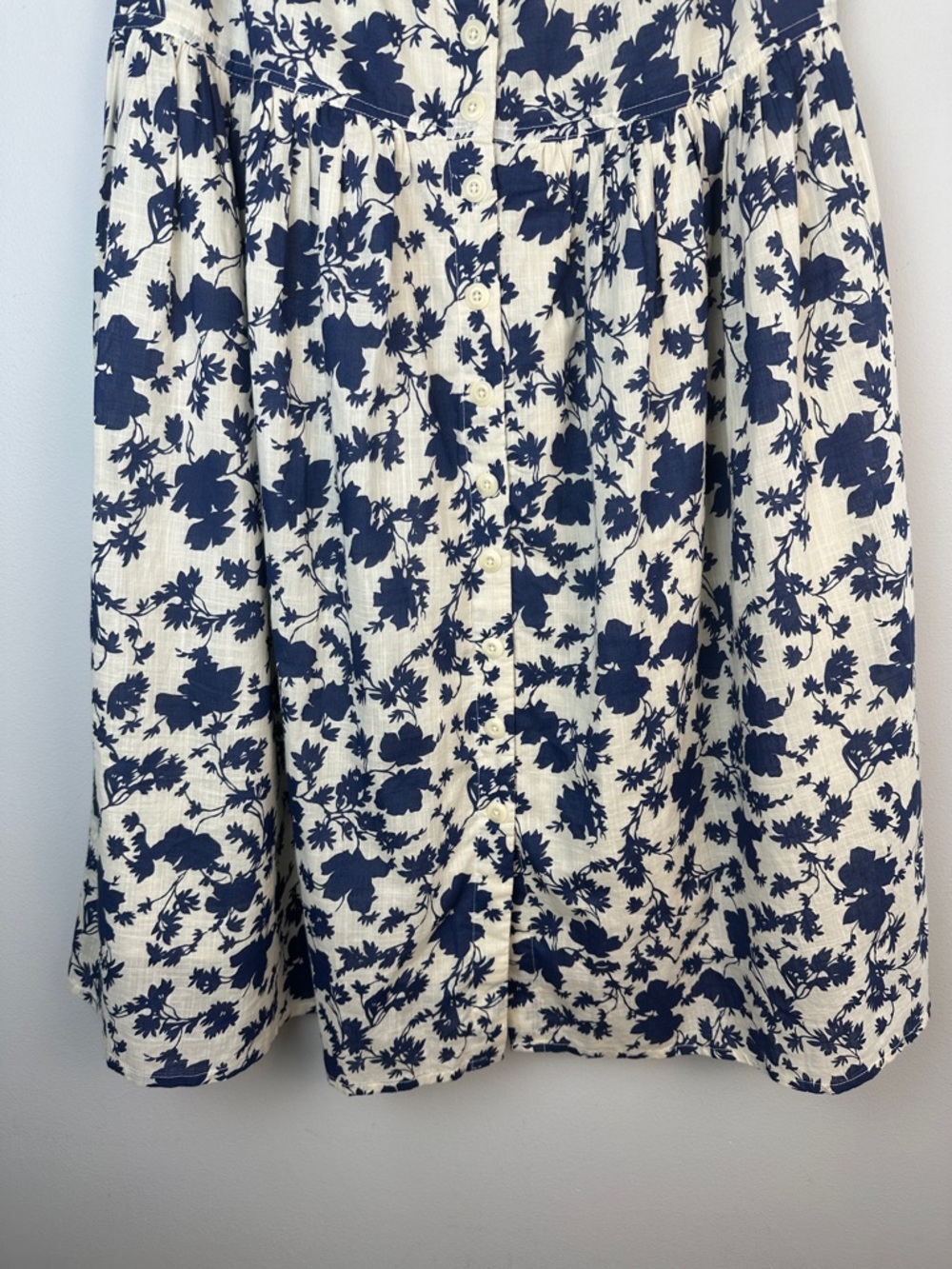 The GREAT. The Boating Skirt Autumn Leaf Floral Cotton Lined Blue Small Feminine - Picture 5 of 16